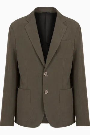 Giorgio Armani Veste à simple boutonnage gamme Upton en toile de pur lin