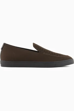 Giorgio Armani Chaussures à enfiler en tissu jacquard à chevron ASV