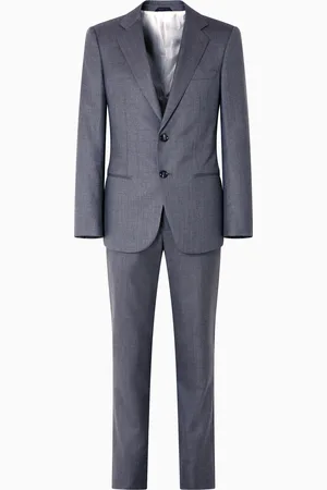 Giorgio Armani Costume gamme Soho à simple boutonnage en laine vierge finement rayée