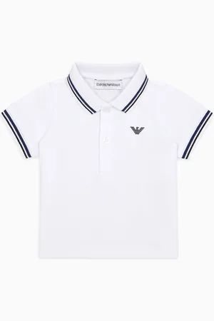 Emporio Armani Polo en piqué stretch avec bords rayés