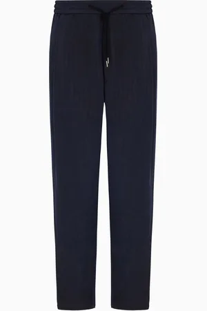 Giorgio Armani Pantalon sans pince en viscose jacquard chevron