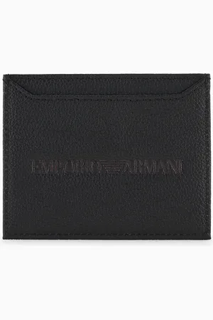 Emporio Armani Porte-cartes en cuir martelé