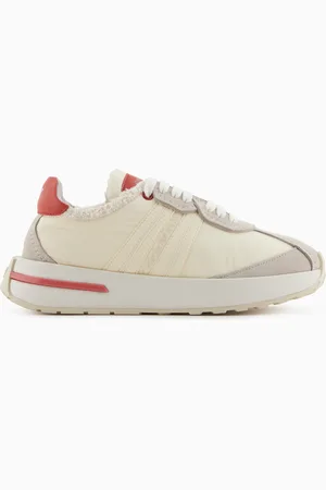Emporio Armani Sneakers en nylon avec détails en cuir suédé