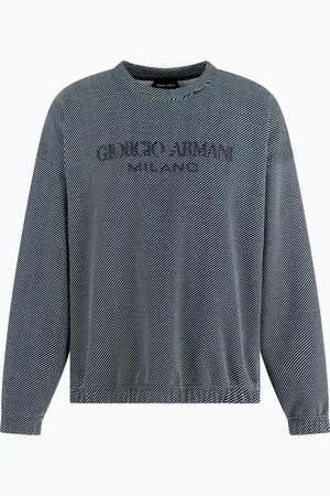 Giorgio Armani Sweat-shirt Collection Denim en coton avec logo brodé