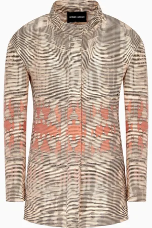 Giorgio Armani Veste à simple boutonnage en mélange de canneté de soie jacquard