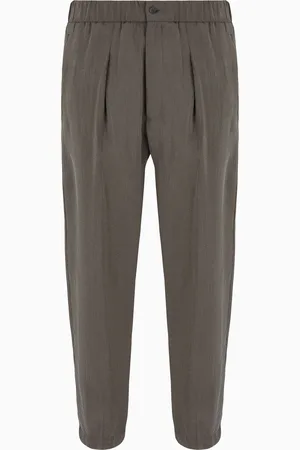 Giorgio Armani Pantalon à une pince en mélange de soie lavée