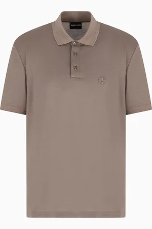 Giorgio Armani Polo à manches courtes en soie, lin et coton