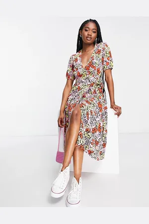 Robe portefeuille mi longue femme new arrivals