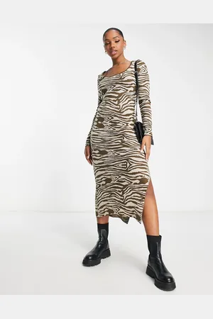 Robe longue zebre hot sale