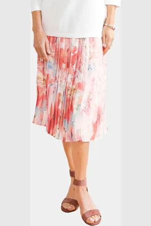 GOLDNER Jupe au bel imprimé floral - pêche / couleur papaye / multicolore / à motifs - Gr. 25 de