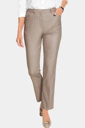 GOLDNER Pantalon à carreaux coupe classique - beige / noir / à carreaux - Gr. 205 de