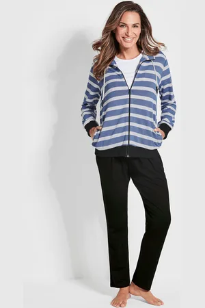 GOLDNER Ensemble de loisirs avec pantalon uni - / blanc / noir - Gr. 20 de