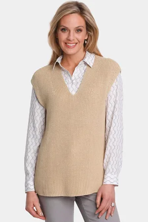 GOLDNER Sous-pull mode - beige / chiné - Gr. 50 de