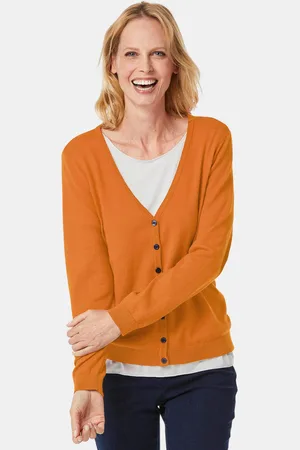 GOLDNER Cardigan intemporel - cognac - Gr. 22 de