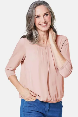 GOLDNER Élégant T-shirt aspect chemisier - rosé - Gr. 20 de