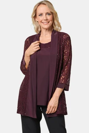 GOLDNER Ensemble veste en dentelle et bustier - baie - Gr. 20 de