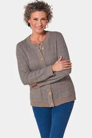 GOLDNER Gilet. Pur coton - taupe / gris / mélangé - Gr. 22 de