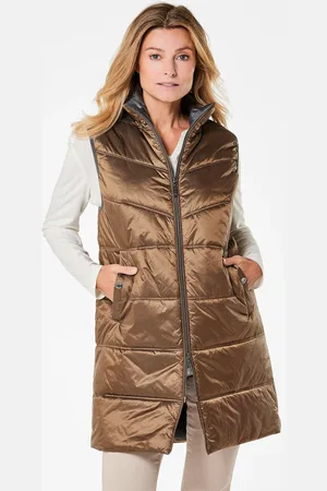 GOLDNER Long gilet matelassé à col montant - - Gr. 20 de