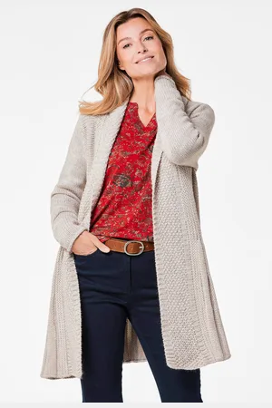 GOLDNER Cardigan long - beige / chiné - Gr. 23 de