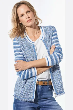 GOLDNER Cardigan - / bleu roi / à motifs - Gr. 25 de