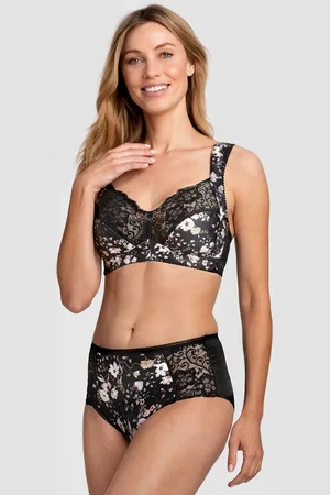 GOLDNER Soutien-gorge sans armature à dentelle - / à fleurs - Gr. 105 D de