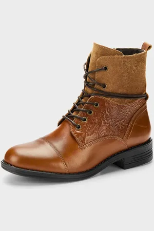 GOLDNER Bottines zippées à lacets - cognac - Gr. 36 de