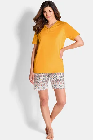 GOLDNER Ensemble de shorty en coton - / à motifs - Gr. 46/48 de