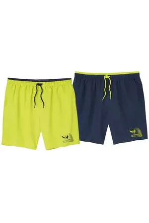 Atlas For Men Lot de 2 Shorts de Bain Microfibre Waves