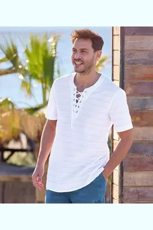Atlas For Men Chemisette Col Lacé Ibiza