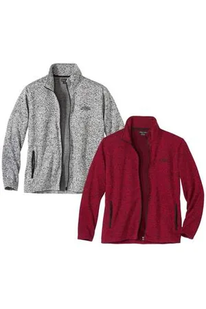 Atlas For Men Lot de 2 Gilets Molleton Chinés Mountain