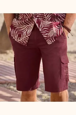 Atlas For Men Bermuda Cargo en Toile Bordeaux