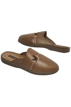 Atlas For Men Chaussons Simili Cuir Doublés Polaire