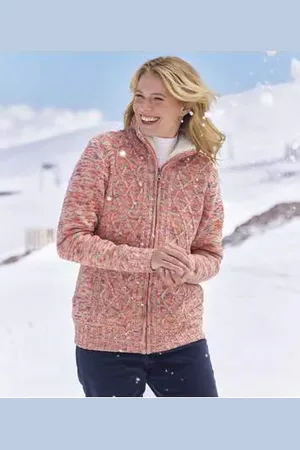 Atlas For Men Blouson Tricot Mouliné Doublé Coral