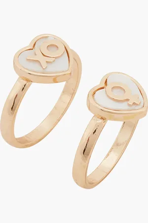 Balaboosté Set de 2 bagues coeur
