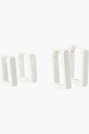 Balaboosté Set de créoles rectangles