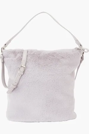 Balaboosté Sac à main fausse fourrure taupe