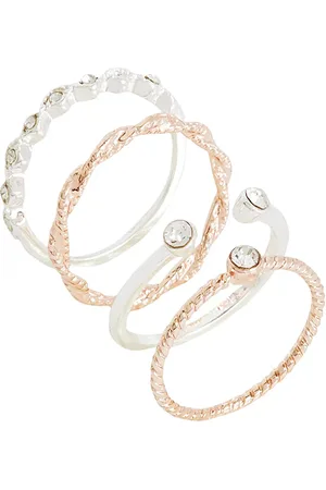 Balaboosté Set de Bagues Strass Basic Nude