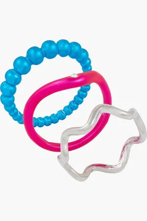 Balaboosté Set de 3 bagues e-coating - rose, et argenté