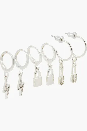 Balaboosté Set de 3 mini-créoles fantaisie Silver Touch