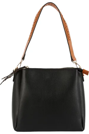Balaboosté Sac épaule bandoulière tressée - noir et camel