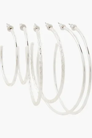 Balaboosté Set de 3 demi-créoles - argenté
