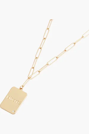 Balaboosté Collier médaillon liberté doré