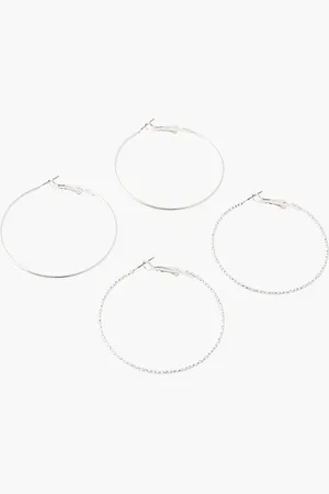 Balaboosté Set de 2 créoles argentées 50mm