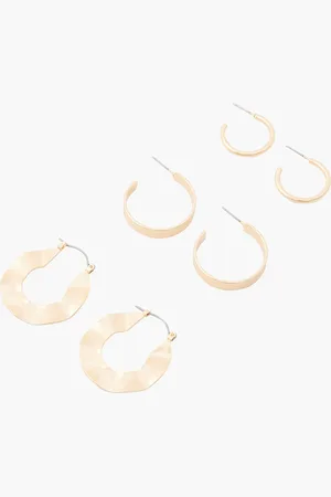 Balaboosté Set de 3 paires de créoles dorées