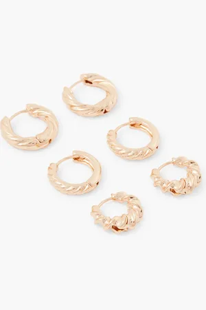 Balaboosté Set de 3 créoles rondes torsadées