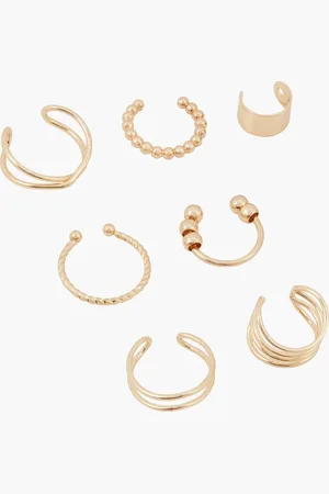 Balaboosté Set de 7 ear cuffs dorés