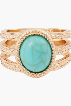 Balaboosté Bague large avec pierre fantaisie