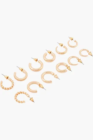 Balaboosté Set de 6 petites créoles assorties dorées