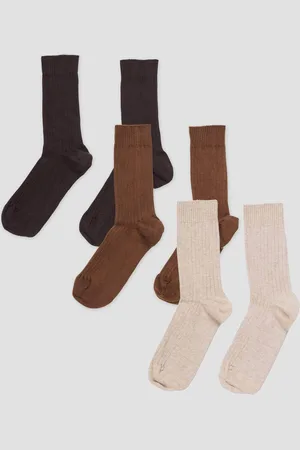 Baserange Pack - 3 Paires de Chaussettes mi-hautes côtelées
