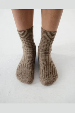 Baserange Chaussettes mi-hautes côtelées